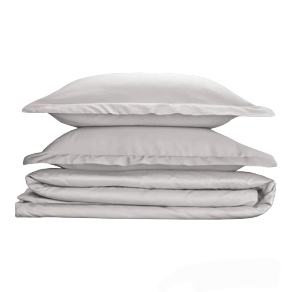 King 100% Organic Cotton Dove Gray Grey California Duvet Cover NWT New